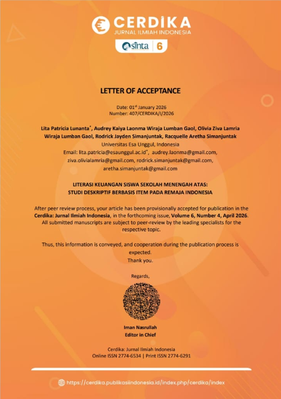 Letter of Acceptance